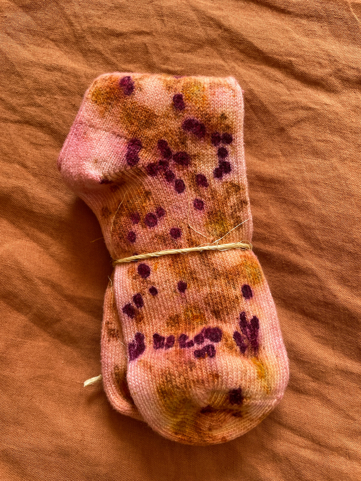 Coziest Organic Cotton Botanically Dyed Socks - Large