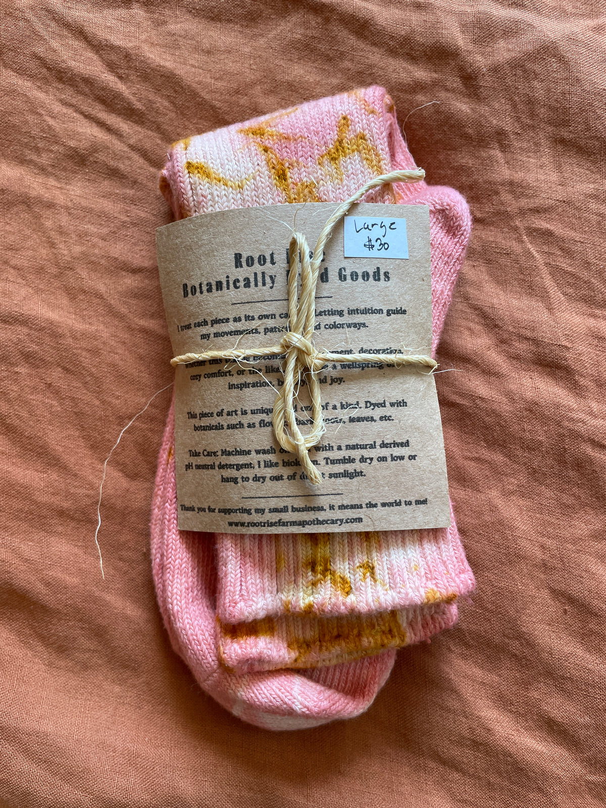 Coziest Organic Cotton Botanically Dyed Socks - Large