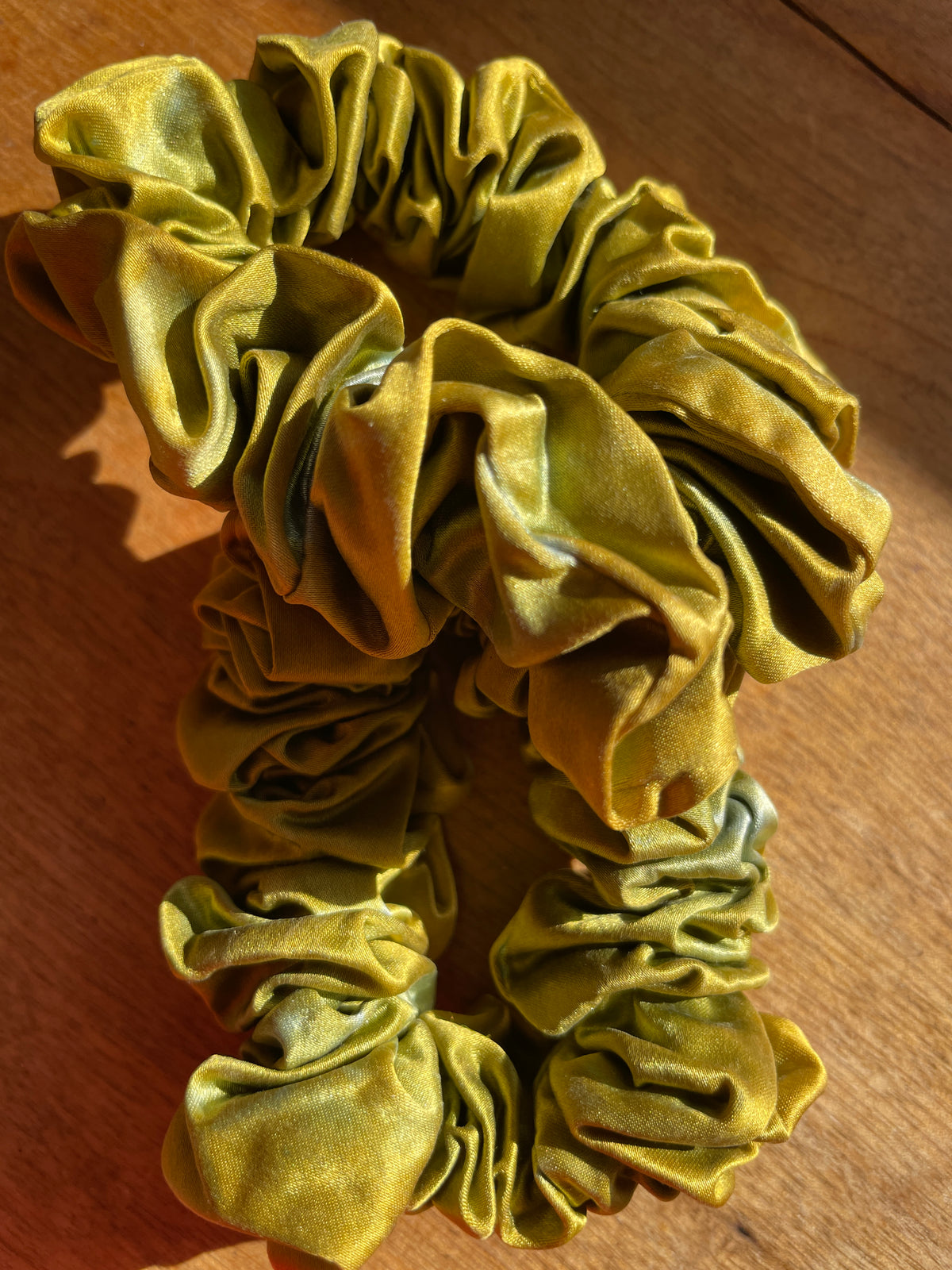 Moss Green Silk Scrunchie
